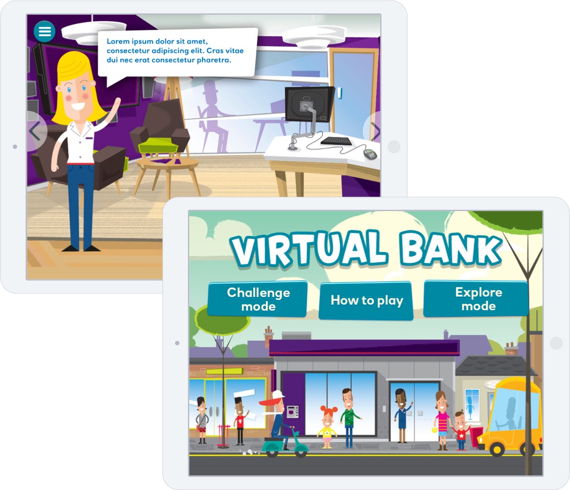 Virtual bank screens
